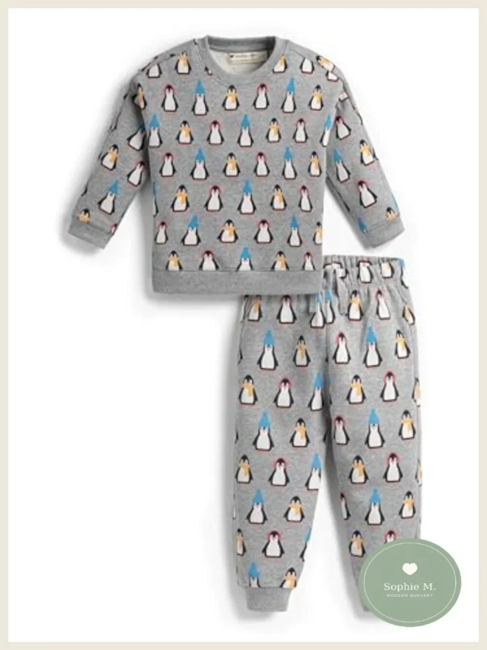 Organic Cotton Baby Girls Sporty Sweatsuit Set GOTS Certified Long Sleeve